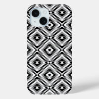 Aztec Stylized BW+Gray Symbol Pattern