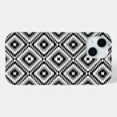 Aztec Stylized BW+Gray Symbol Pattern Case-Mate iPhone Hülle (Rückseite (Horizontal))