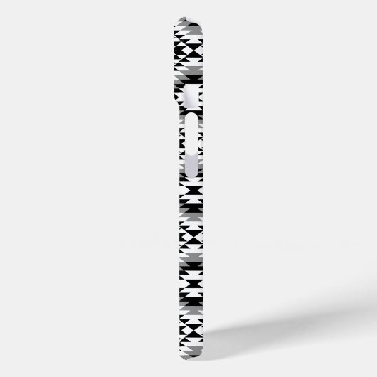 Aztec Stylized BW+Gray Symbol Pattern Case-Mate iPhone Hülle (Rückseite / Links)