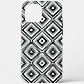 Aztec Stylized BW+Gray Symbol Pattern Case-Mate iPhone Hülle (Rückseite)