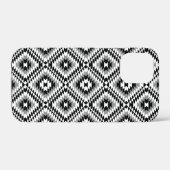 Aztec Stylized BW+Gray Symbol Pattern Case-Mate iPhone Hülle (Rückseite (Horizontal))