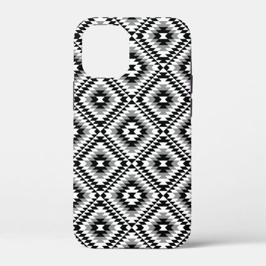Aztec Stylized BW+Gray Symbol Pattern Case-Mate iPhone Hülle (Rückseite)