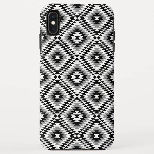 Aztec Stylized BW+Gray Symbol Pattern Case-Mate iPhone Hülle (Rückseite)