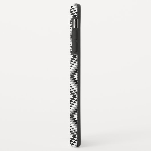 Aztec Stylized BW+Gray Symbol Pattern Case-Mate iPhone Hülle (Hinten/Links)