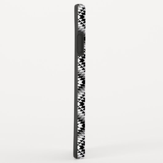 Aztec Stylized BW+Gray Symbol Pattern Case-Mate iPhone Hülle (Hinten/Rechts)