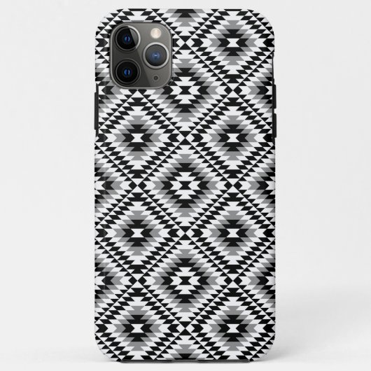 Aztec Stylized BW+Gray Symbol Pattern Case-Mate iPhone Hülle (Rückseite)