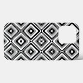 Aztec Stylized BW+Gray Symbol Pattern Case-Mate iPhone Hülle (Rückseite (Horizontal))