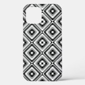 Aztec Stylized BW+Gray Symbol Pattern Case-Mate iPhone Hülle (Rückseite)