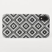 Aztec Stylized BW+Gray Symbol Pattern Case-Mate iPhone Hülle (Rückseite (Horizontal))