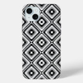 Aztec Stylized BW+Gray Symbol Pattern Case-Mate iPhone Hülle (Rückseite)