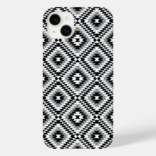Aztec Stylized BW+Gray Symbol Pattern Case-Mate iPhone Hülle (Rückseite)