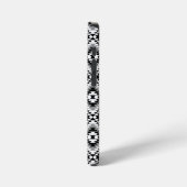 Aztec Stylized BW+Gray Symbol Pattern iPhone Hülle (Linke Seite)
