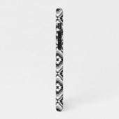 Aztec Stylized BW+Gray Symbol Pattern iPhone Hülle (Linke Seite)