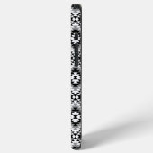 Aztec Stylized BW+Gray Symbol Pattern iPhone Hülle (Linke Seite)