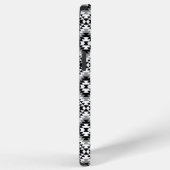 Aztec Stylized BW+Gray Symbol Pattern iPhone Hülle (Rechte Seite)