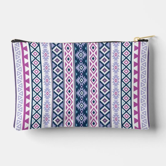 Aztec Stylized (V) Ptn Pinks Purples Blues White Zubehörtasche (Rückseite)