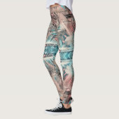 Aztec Südwestpastellfarben rosa und blau Leggings (Links)