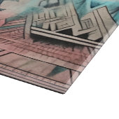 Aztec Südwestpastellfarben rosa und blau Schneidebrett (Ecke)