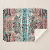 Aztec Südwestpastellfarben rosa und blau Sherpadecke (Vorderseite (Horizontal))