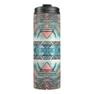 Aztec Südwestpastellfarben rosa und blau Thermosbecher