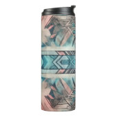Aztec Südwestpastellfarben rosa und blau Thermosbecher (Nach links gedreht)