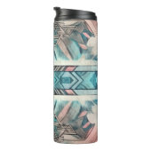 Aztec Südwestpastellfarben rosa und blau Thermosbecher (Nach rechts gedreht)