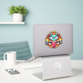 Aztec Sun Aufkleber (Laptop auf Schreibtisch)
