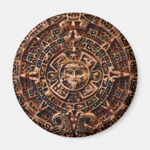 "AZTEC SUN CALENDAR" Kunstmagnete Magnet