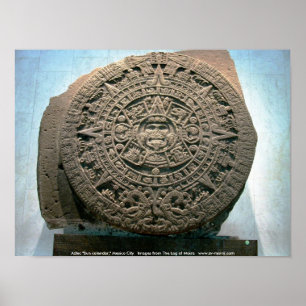Aztec "Sun calendar", Mexiko-Stadt Poster