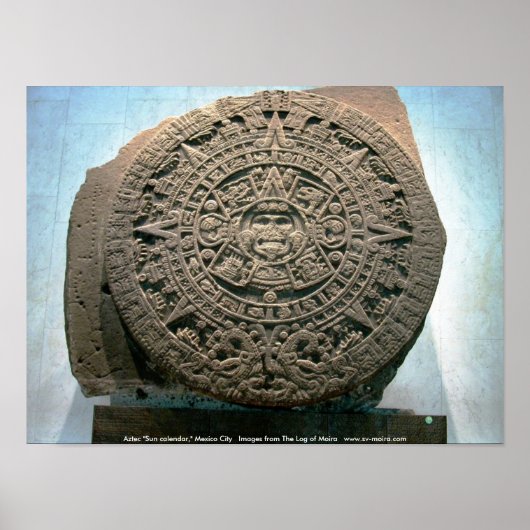 Aztec "Sun calendar", Mexiko-Stadt Poster (Vorne)