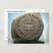 Aztec "Sun calendar", Mexiko-Stadt Postkarte (Vorne/Hinten)