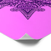 Aztec Sun Mask Lila und rosa Poster (Ecke)
