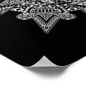 Aztec Sun Mask White auf schwarz Poster (Ecke)