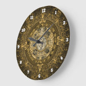 AZTEC SUN STONE CALENDAR GOLD SYMBOL GROßE WANDUHR (Winkel)