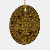 Aztec Sun Stone Calendar Keramik Ornament (Rechts)