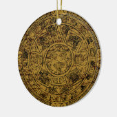 Aztec Sun Stone Calendar Keramik Ornament (Links)