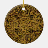 Aztec Sun Stone Calendar Keramik Ornament (Hinten)