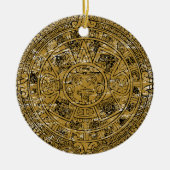 Aztec Sun Stone Calendar Keramikornament (Vorne)