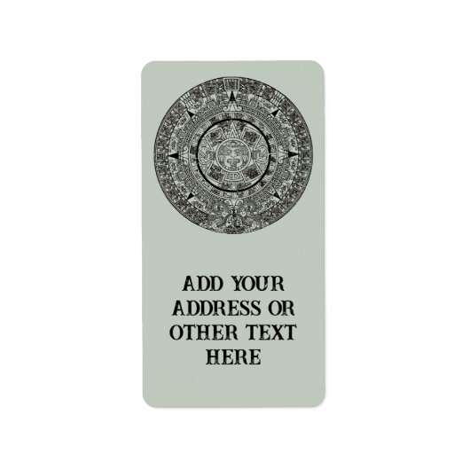 Aztec Sun Stone Maya Kalender 1 Adressaufkleber (Vorne)