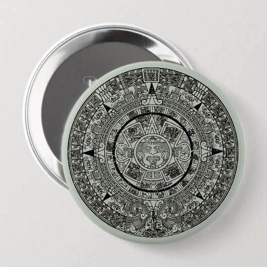 Aztec Sun Stone Maya Kalender 1 Button (Vorne & Hinten)