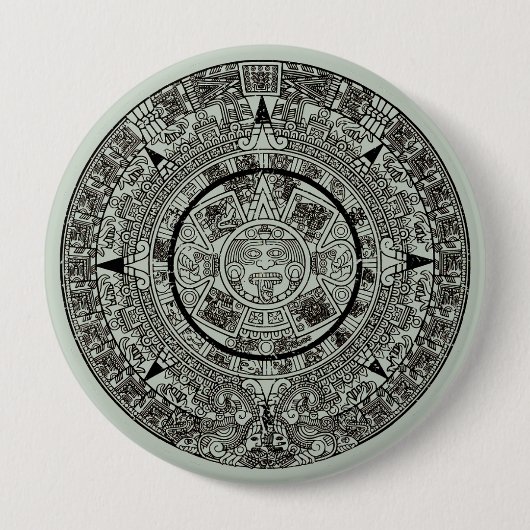 Aztec Sun Stone Maya Kalender 1 Button (Vorderseite)