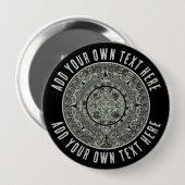 Aztec Sun Stone Maya Kalender 1 Button (Vorne & Hinten)