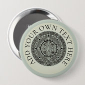 Aztec Sun Stone Maya Kalender 1 Button (Vorne & Hinten)