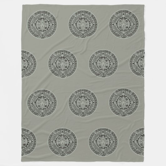 Aztec Sun Stone Maya Kalender 1 Fleecedecke (Vorderseite)
