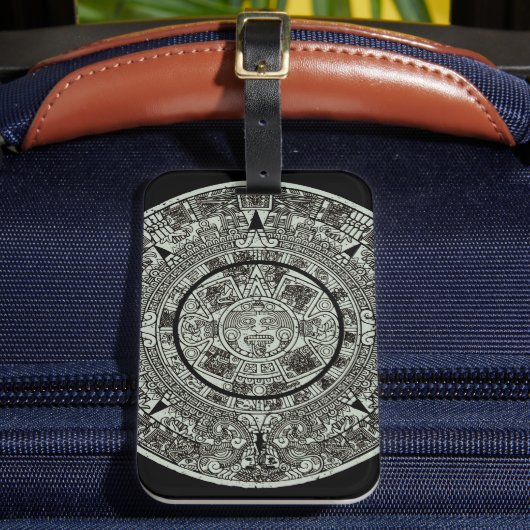 Aztec Sun Stone Maya Kalender 1 Gepäckanhänger (Vorderseite Insitu 2)
