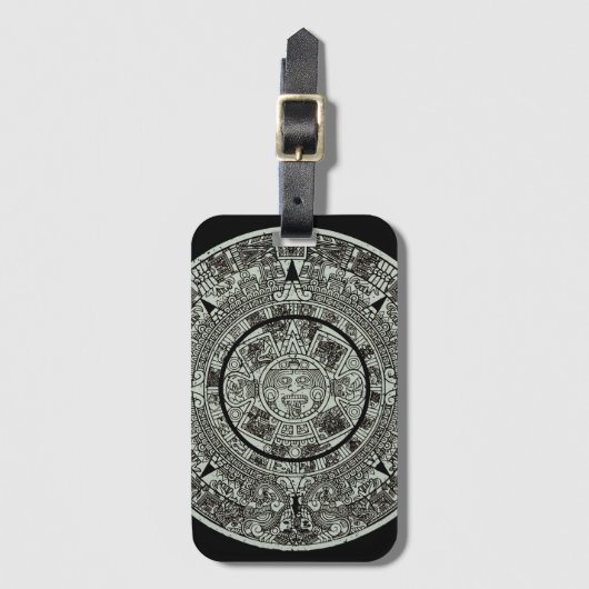 Aztec Sun Stone Maya Kalender 1 Gepäckanhänger (Vorderseite Vertikal)