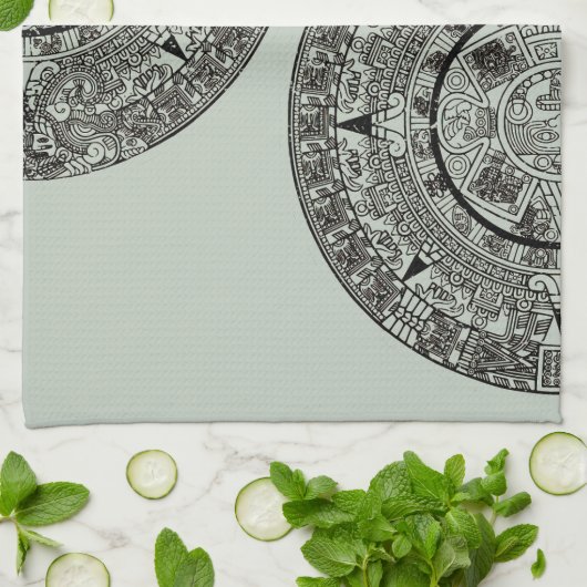 Aztec Sun Stone Maya Kalender 1 Geschirrtuch (Gefaltet)