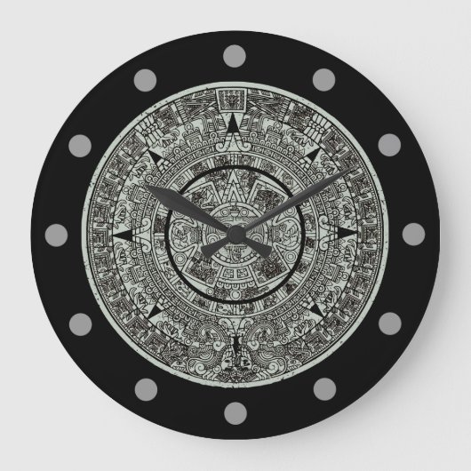 Aztec Sun Stone Maya Kalender 1 Große Wanduhr (Vorderseite)