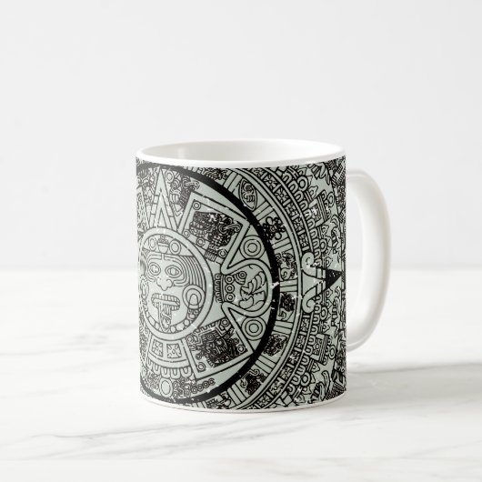 Aztec Sun Stone Maya Kalender 1 Kaffeetasse (VorderseiteRechts)