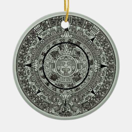 Aztec Sun Stone Maya Kalender 1 Keramik Ornament (Vorne)